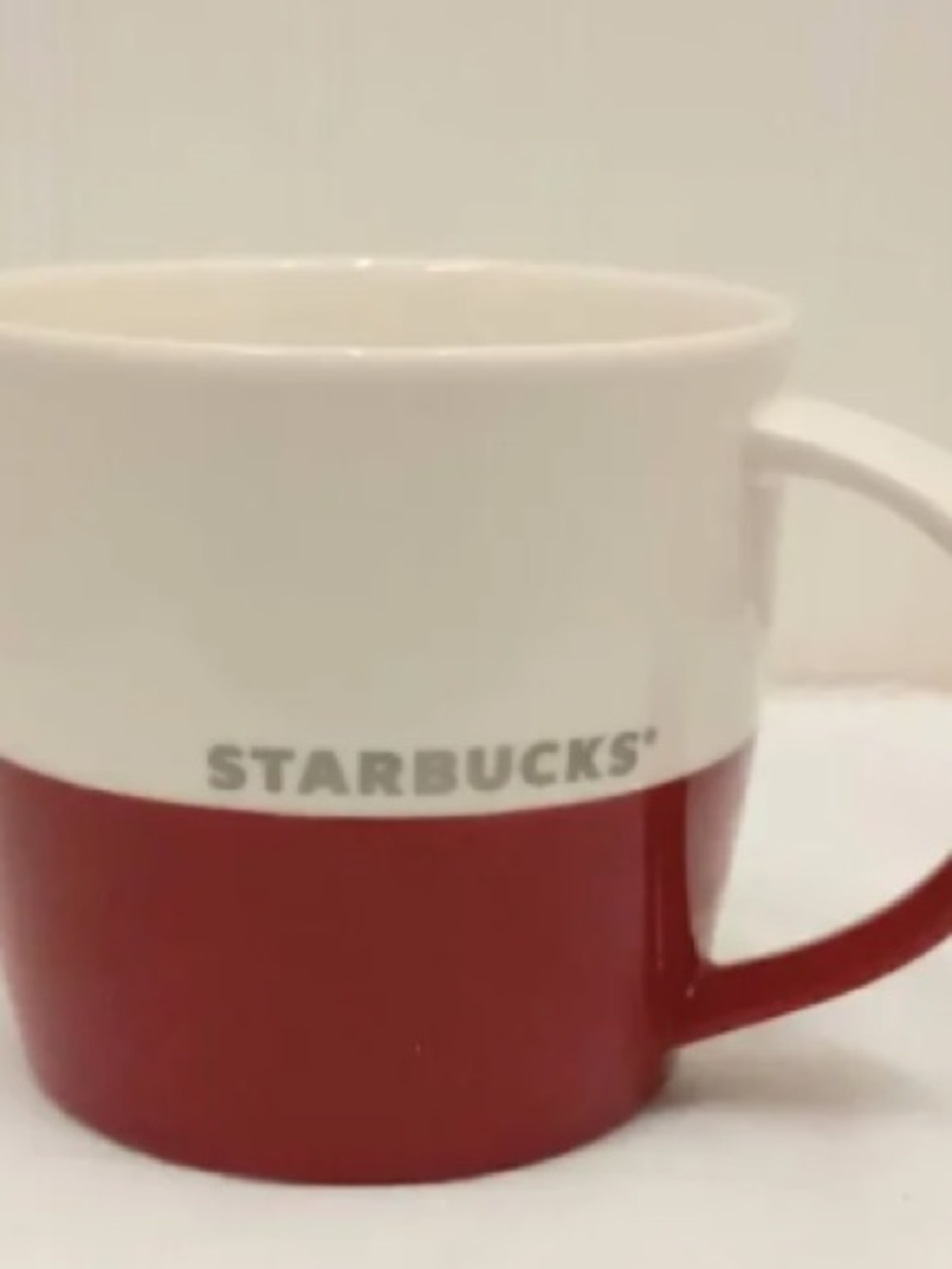 Starbucks White and Red Two-Tone Ceramic Mug